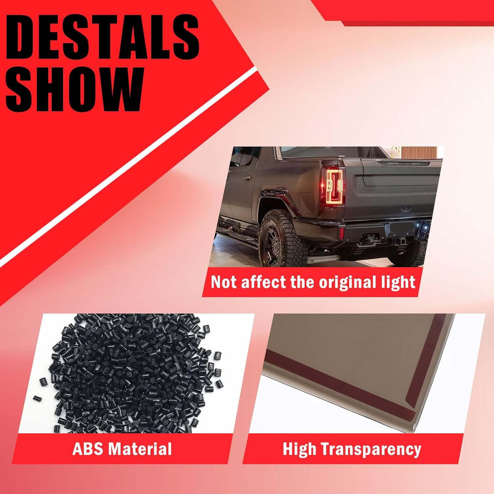 Yinanlutos Taillight Cover Trim Compatible with Hummer EV Pickup Truck 2024 2...