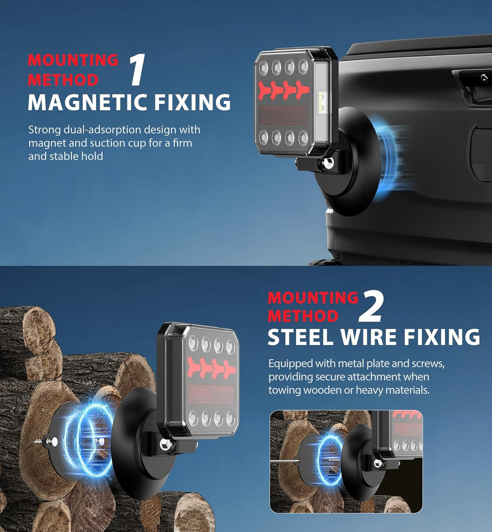 Wireless Bluetooth Magnetic Trailer Lights, Fast Charging LED Trailer Light K...