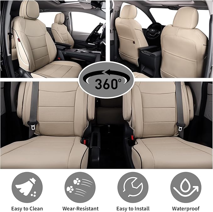 EKR Sienna Seat Covers for 2021-2025 Toyota Sienna XLE, 7 Seats, 2nd Row