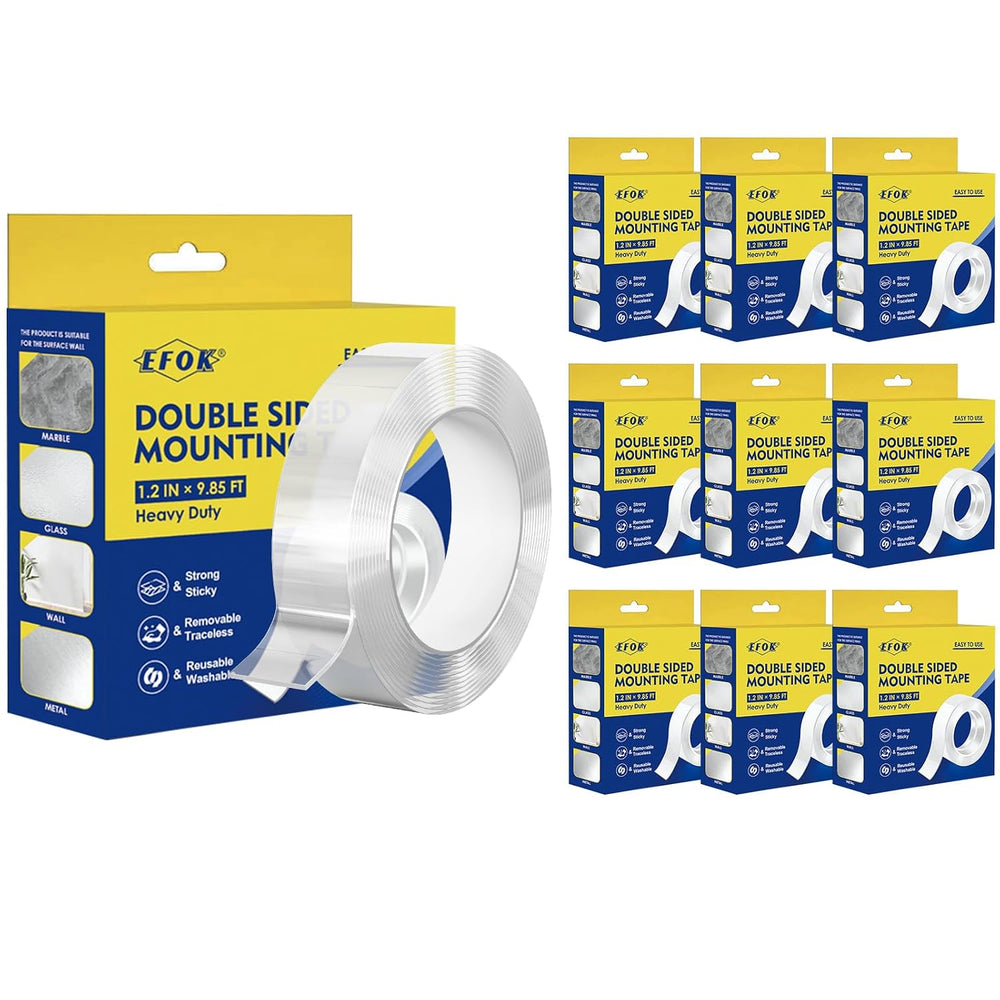10 Pcak Heavy Duty Double Sided Mounting Tape Nano Tape 1.2 In × 9.85 FT