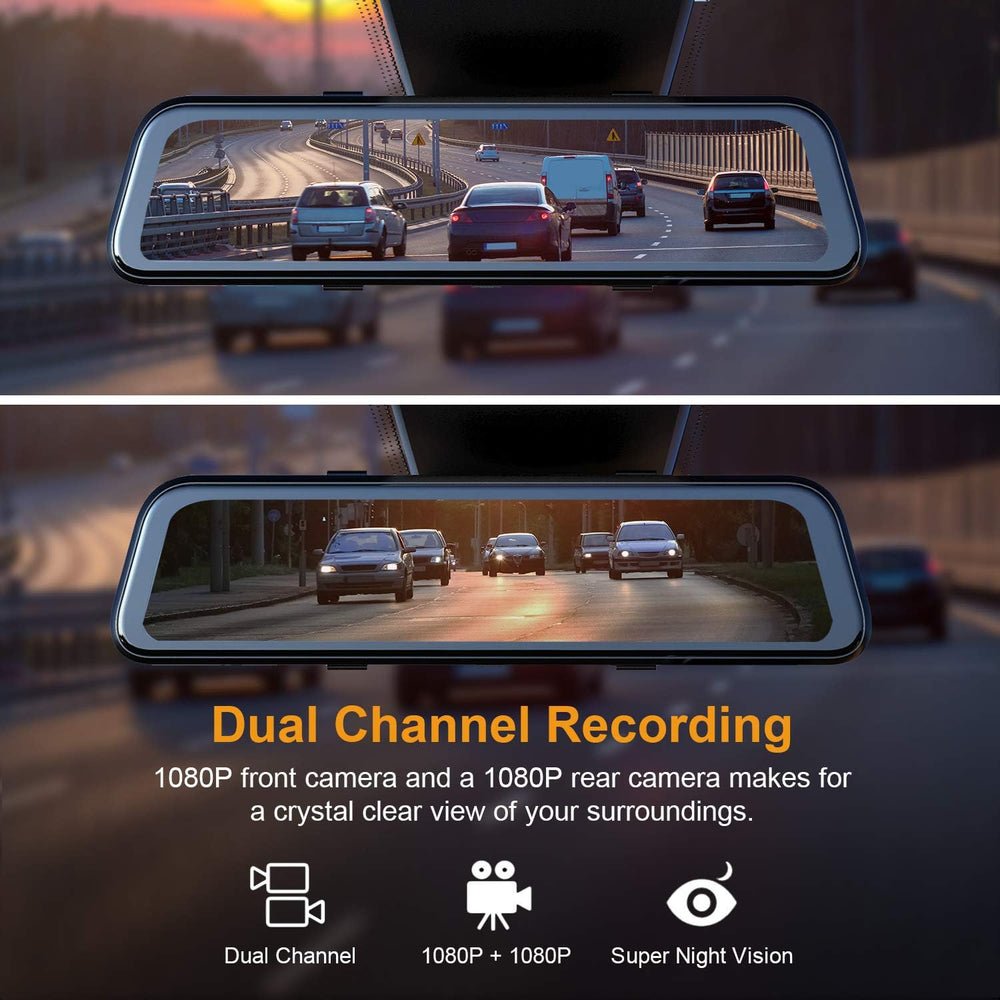 RexingUSA M2 Smart BSD ADAS Dual Mirror Dash Cam 1080p (Front+Rear) w/GPS 12”...