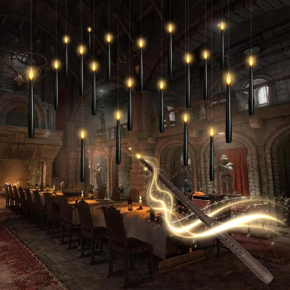 kakoya Flameless Floating Candles with Wand๏ผ20 Pcs Magic LED Hanging Taper Ca...