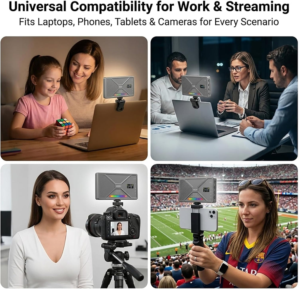 225 LED Portable Selfie Light, Video Conference Light, 4000mAh Rechargeable, ...