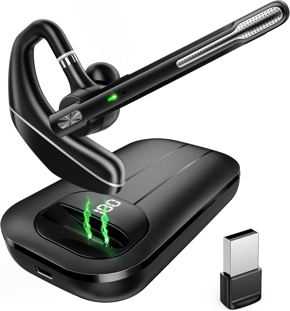 EKVANBEL Bluetooth Headset V5.3, Wireless Earpiece with 1000mAh Charging Case...