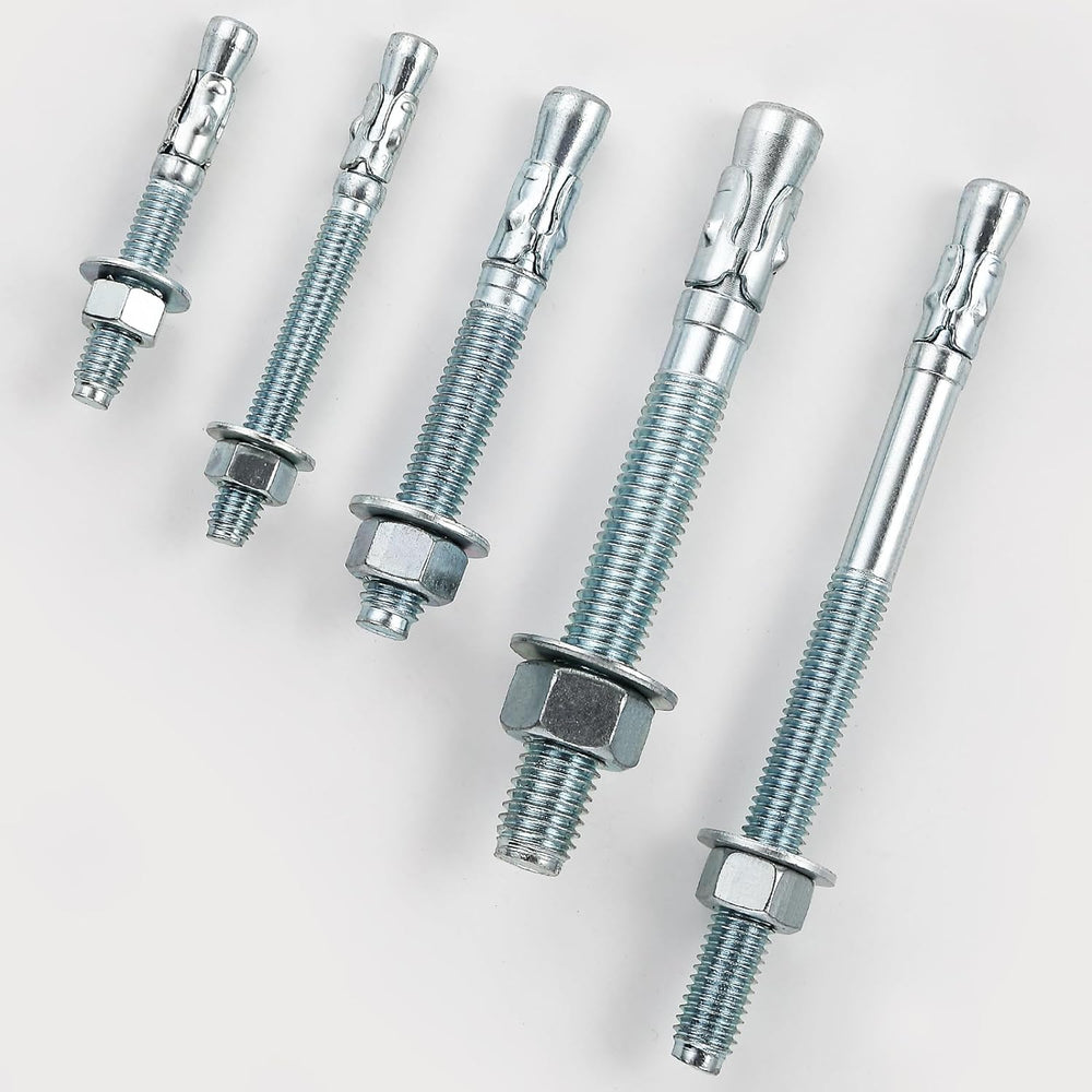 Wensilon 1/2" x4-1/2 Wedge Anchors for Concrete, Zinc-Plated, 50 PCS