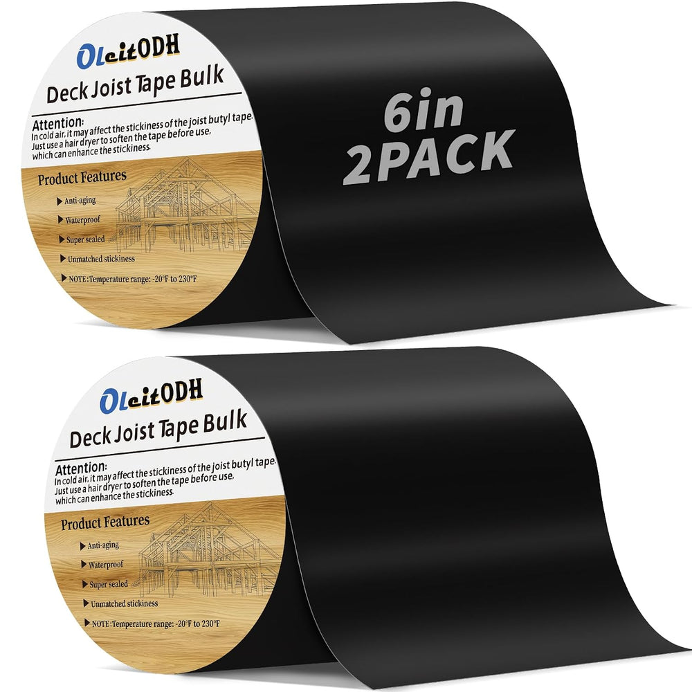 2 Rolls Butyl Joist Tape for decking, 6 Inch x 50 Feet Weatherproof Butyl Sea...