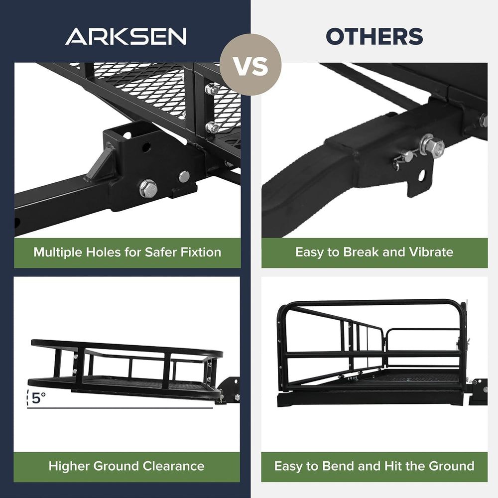 ARKSEN 60" x 25" x 14" Folding Cargo Basket, Cargo Rack Carrie...
