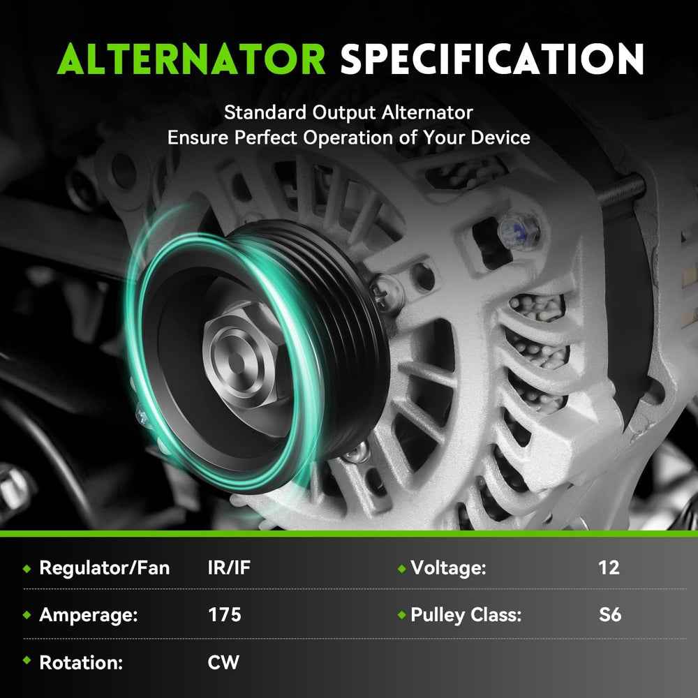 A003TX1691 11688N Alternator 175Amp Compatible with13-16 Lincoln MKS V6 3.7L,...