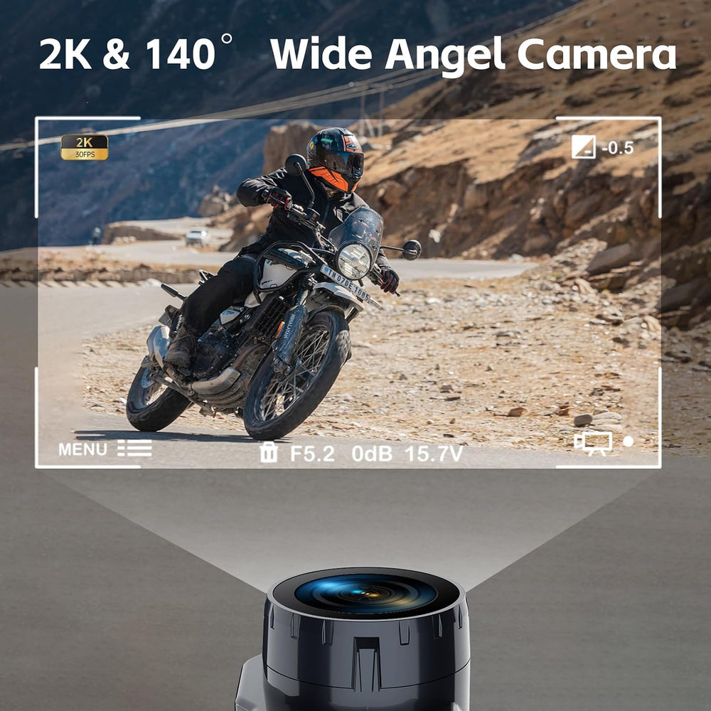 FreedConn Motorcycle Bluetooth Headset with Camera 2K Hi-Res 360°Shooting 6 R...
