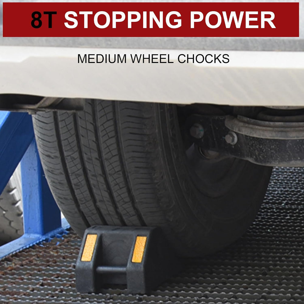 OrangeStar Rubber Wheel Chocks, Tire Chock w/Handgrip for Car, RV, Travel Tra...