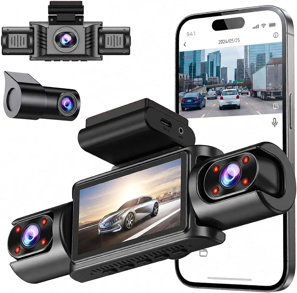 New 4 Channel Dash Cam 360ยฐ View -128GB Card Dash Camera for Cars