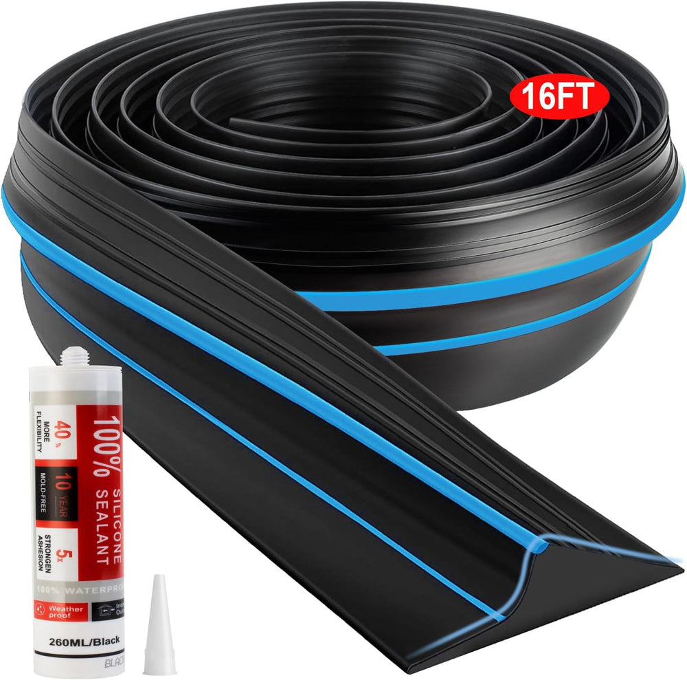 Jin&Bao 16FT Garage Door Threshold Seal Rubber Weather Strip 1 Adhesive