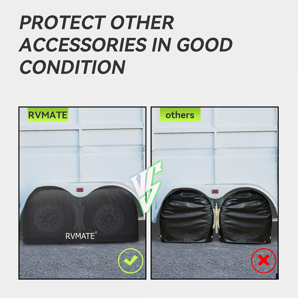 RVMATE RV Tire Covers, Dual Axle Wheel Cover (2 Pack) Fits 27"-30" ...