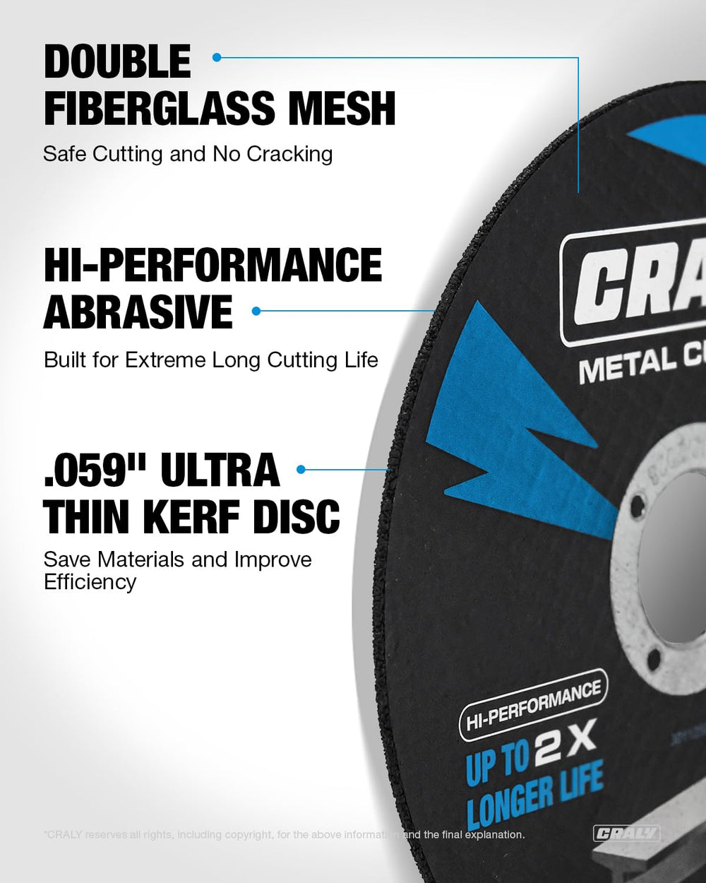 CRALY 6 Inch Cut-Off Wheels for Cutting Metal & Stainless Steel, Professi...