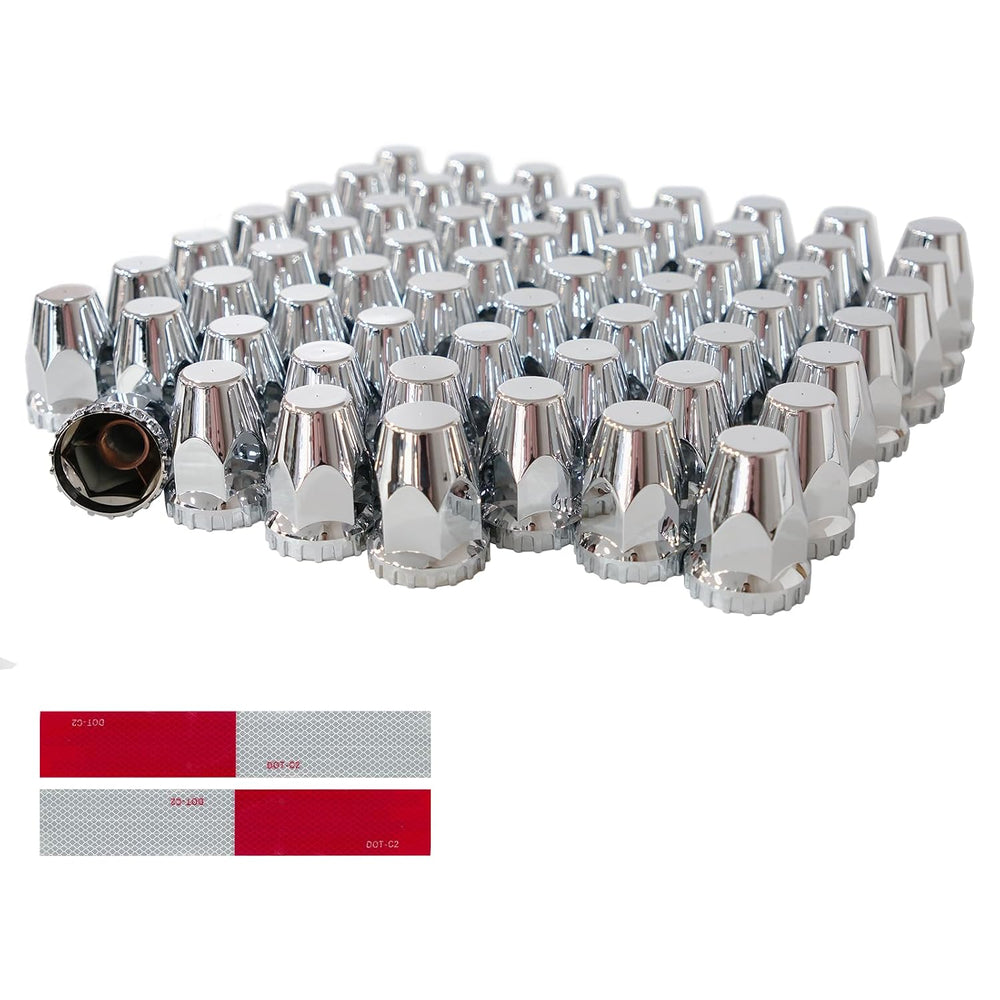 60Pcs Semi Trucks Lug Nut Covers Chrome, 33mm Lug Nut Covers ABS Plastic Anti...