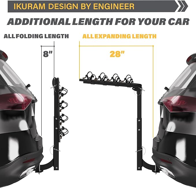 4 Bike Rack Bicycle Carrier Racks Hitch Mount Double Foldable Rack