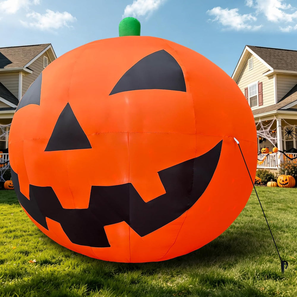10.2 FT Halloween Giant Inflatable Pumpkin, Blow Up LED Light Pumpkin Hallowe...