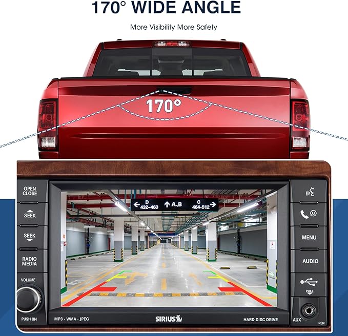 Rear View Backup Camera Fit for Dodge Ram 1500 2500 3500 2009-2012, Reversing