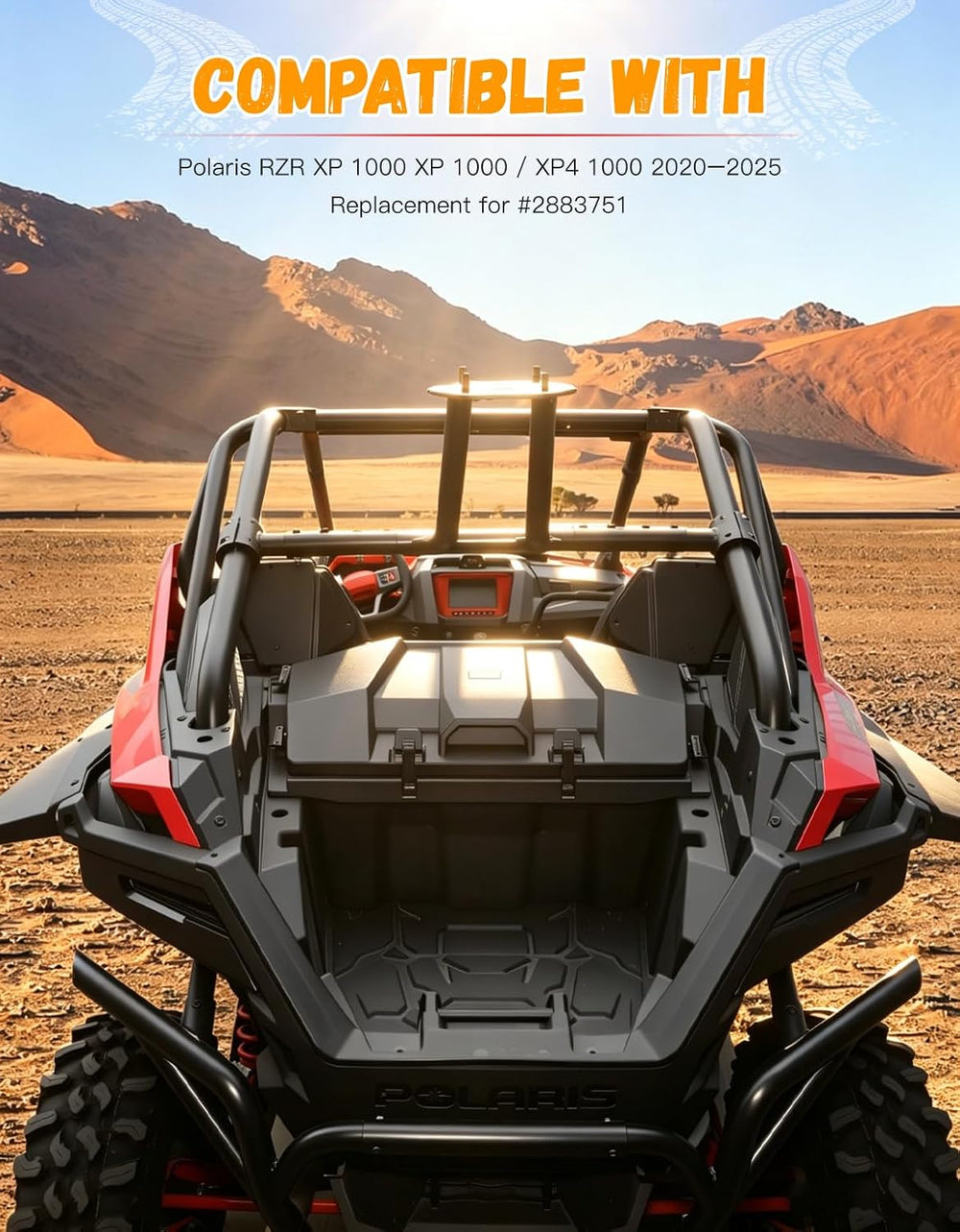 UTV 73QT Rear Cargo Storage Box for Polaris RZR XP 1000 XP4 1000 | Waterproof...