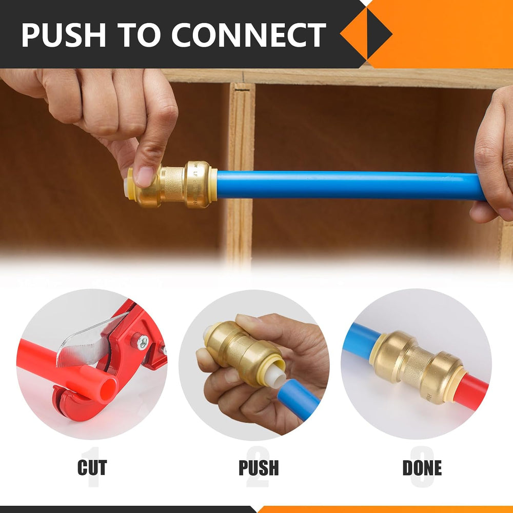 10PC HeSun 1/2" x 3/8" Push to Connect Coupling(PF156-10)