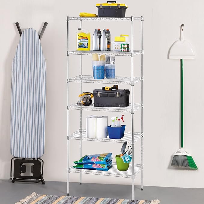 BestOffice Adjustable Wire Shelving Storage Shelves Heavy Duty Shelving Unit