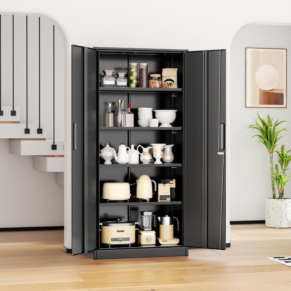 INTERGREAT Metal Storage Cabinet, 72โ H Storage Cabinet with 2 Doors and 4 Ad...