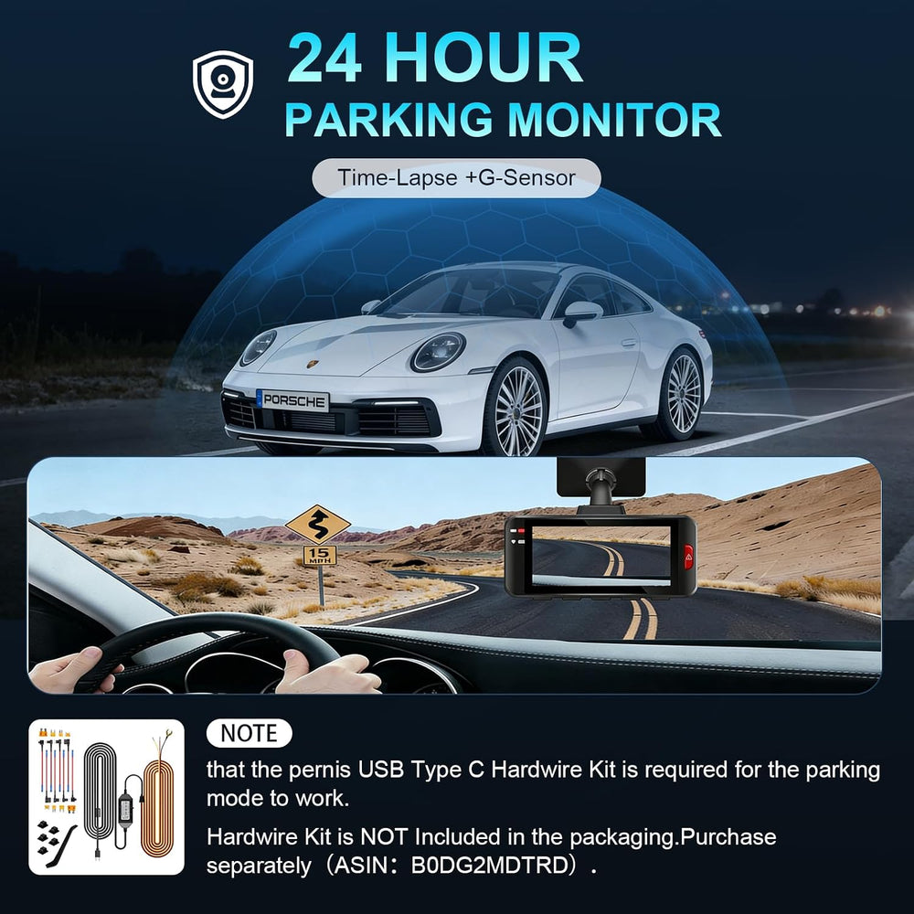 4K Dash Cam Front and Rear, STARVIS Sensor & HDR, Free Card Included