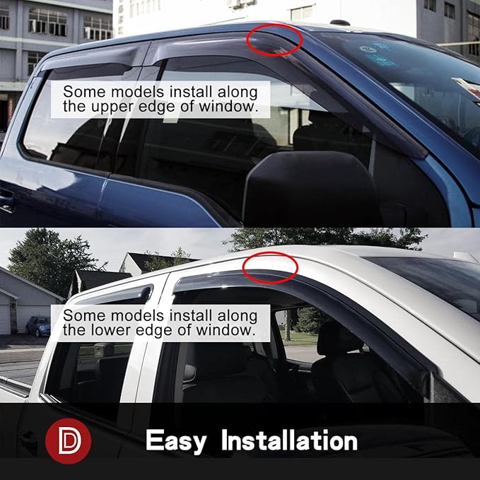94076 Side Window Wind Deflector, Dark Smoke Window Visors fit