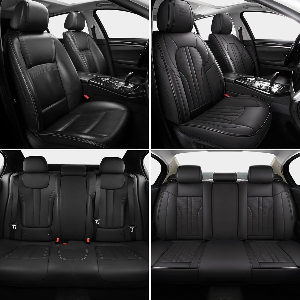 MINGBRON Car Seat Cover Full Set, Leather Car Seat Cover, Waterproof Seat Cov...