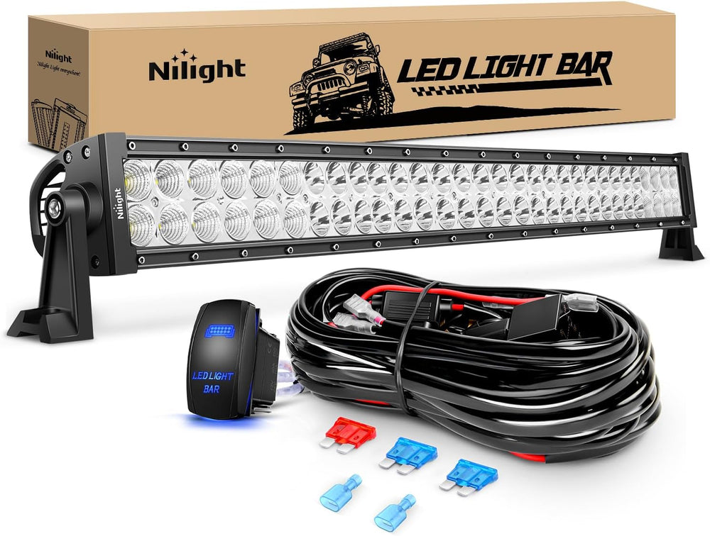 Nilight LED Light Bar 32Inch 180W Spot Flood Combo Led Off Road Lights 12V 5P...