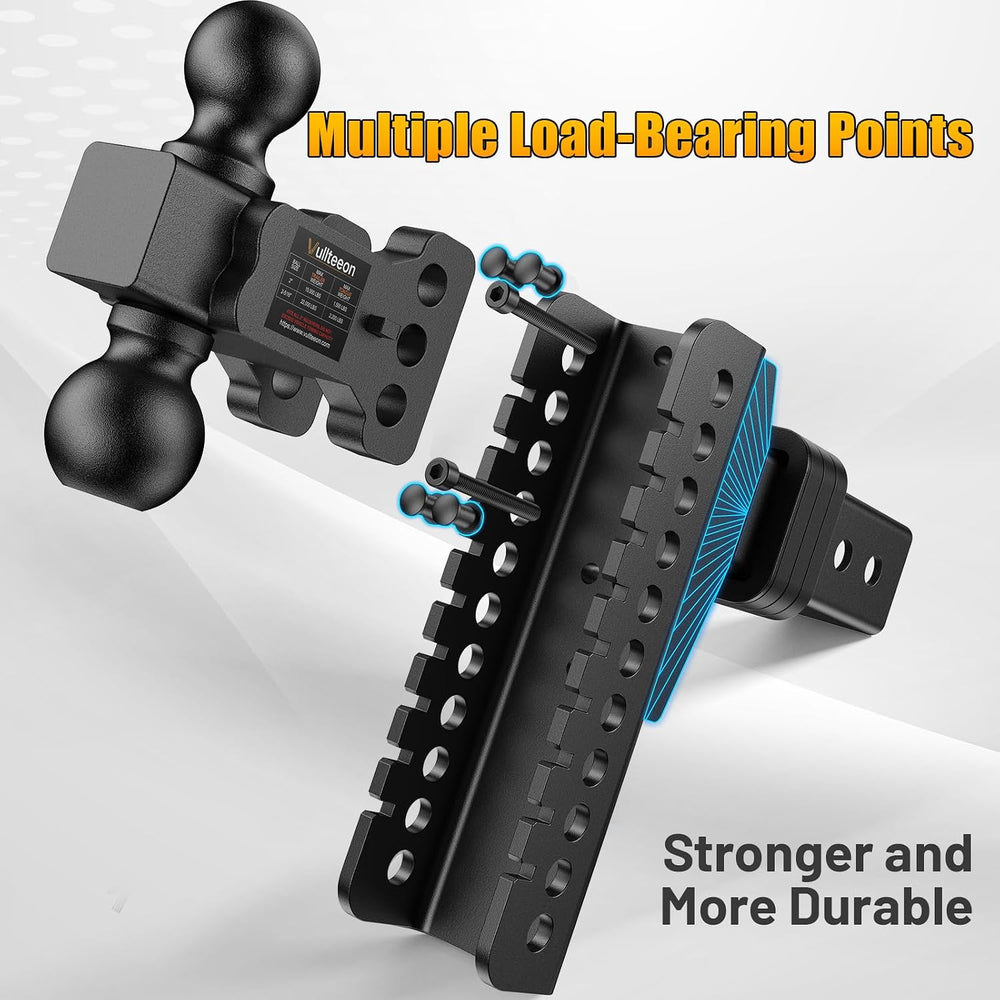 Adjustable Trailer Hitch Fit 2 Inch Receiver, 8in Rise/Drop hitch