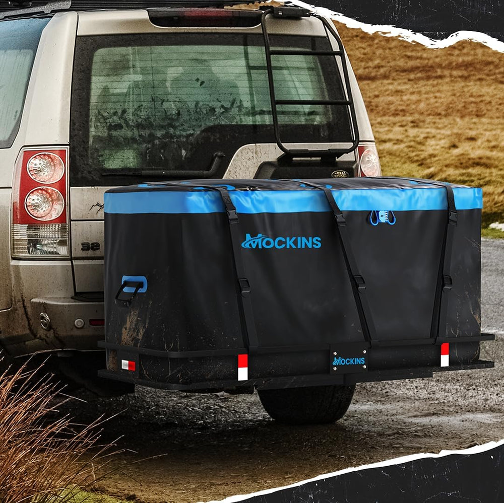 Mockins 25 Cu Ft Large Weatherproof Trailer Hitch Cargo Carrier Bag Set | 60&...