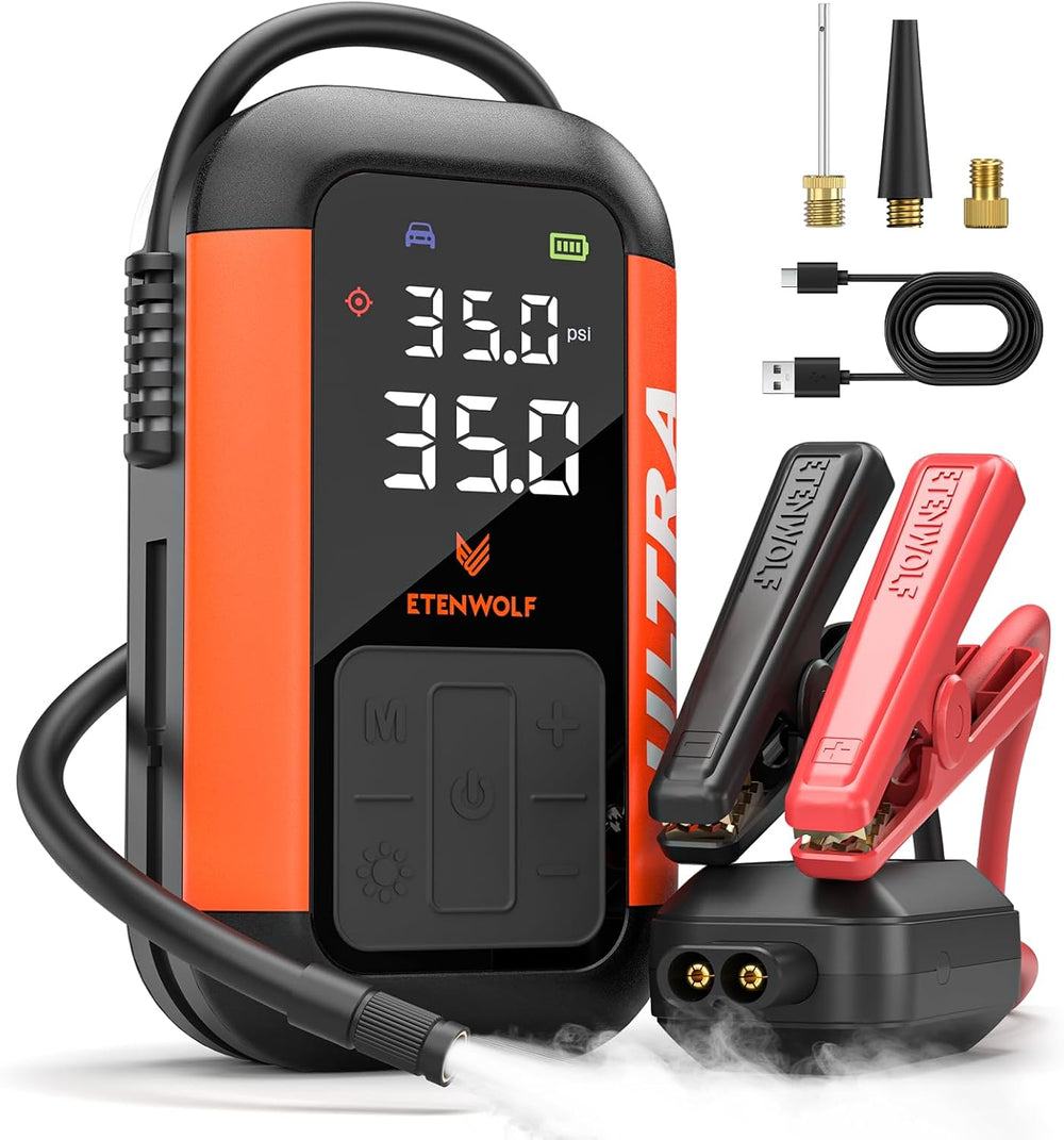ETENWOLF Jump Starter with Air Compressor 3000A Car Battery Booster