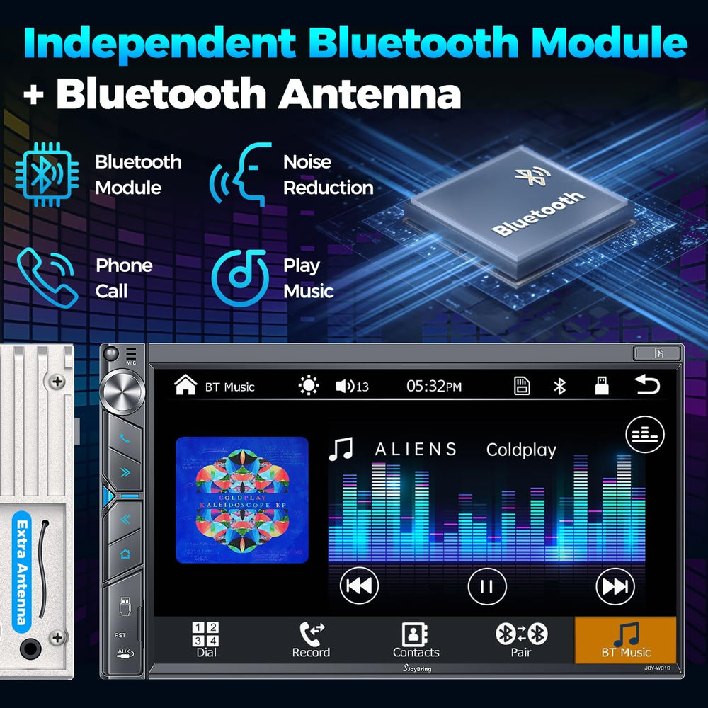 Upgrade Wireless Double Din Car Stereo with Apple Carplay, Android Auto, Dash...