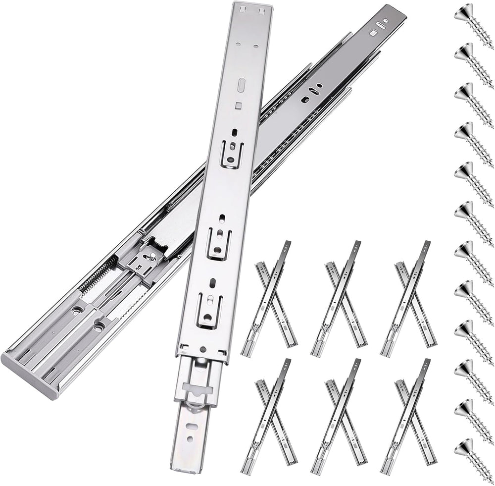 Sulawskys Soft Close Drawer Slides 18 Inch, 6 Pairs โ Full Extension 100LB