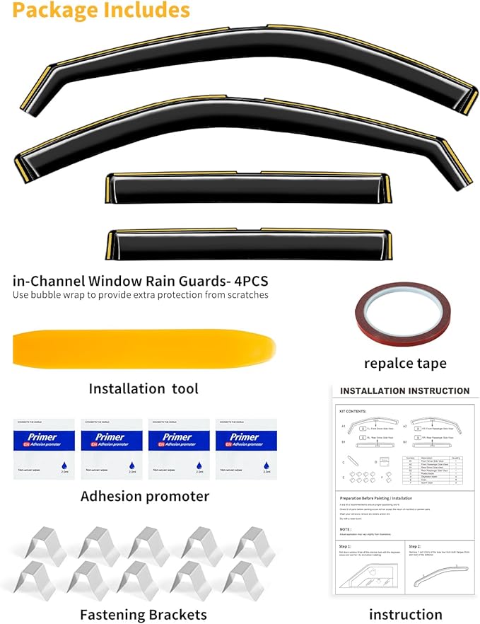 in-Channel Window Rain Guards Fit