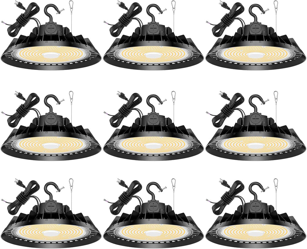 9Pack LED High Bay Lights, 240W UFO High Bay LED Shop Lights, 36000LM