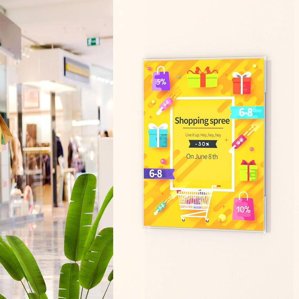 10 Pack Clear Acrylic Wall Mount 8.5x11 Sign Holder, Portrait Door Plexiglass...