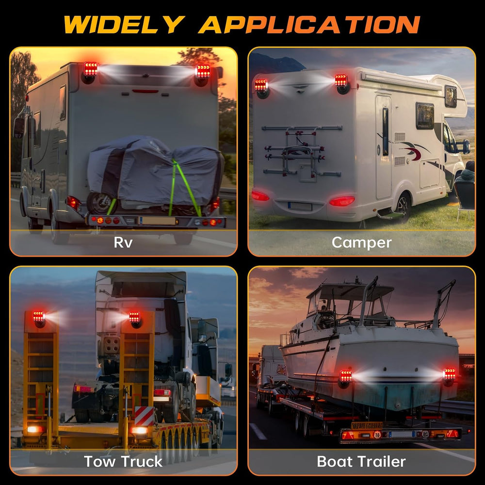 Wireless Trailer Lights, Adjustable Magnetic LED Trailer Lights with Reflecto...