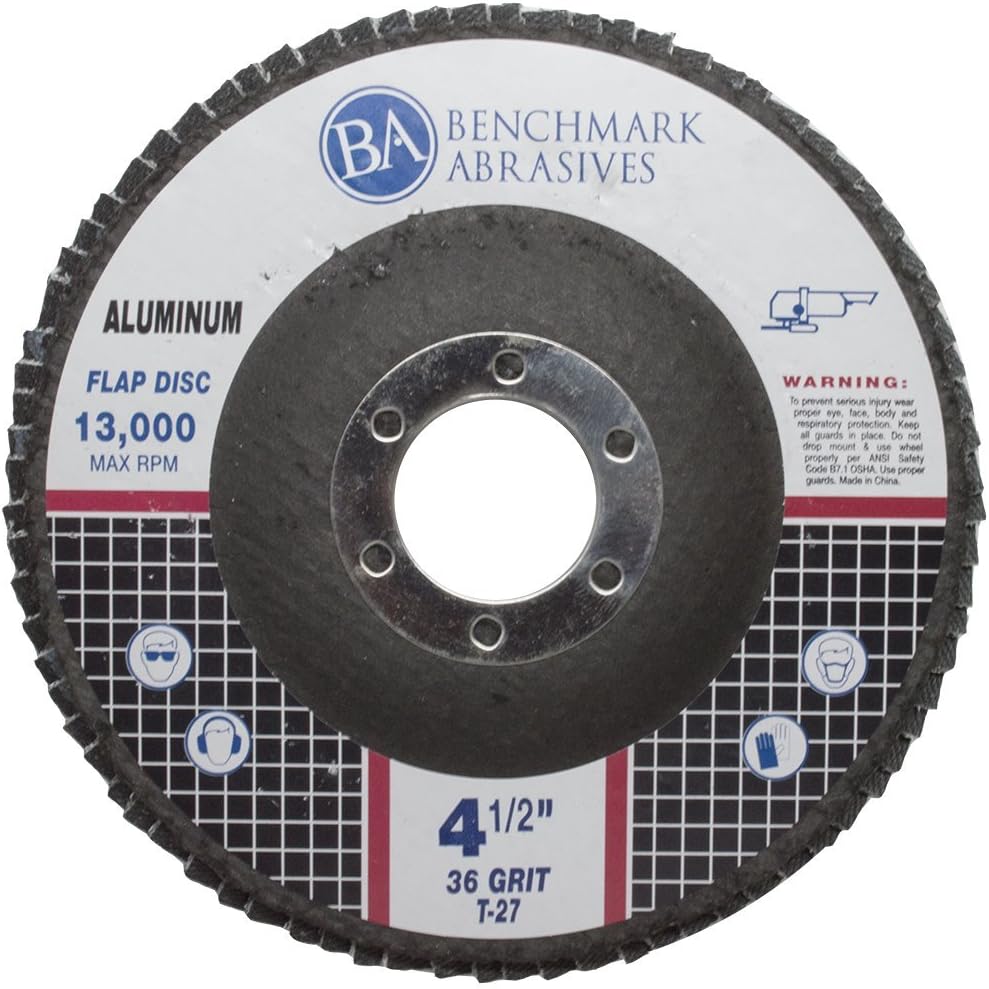 Benchmark Abrasives 4.5" x 7/8" Premium Stearate Coated Type 27 Fla...