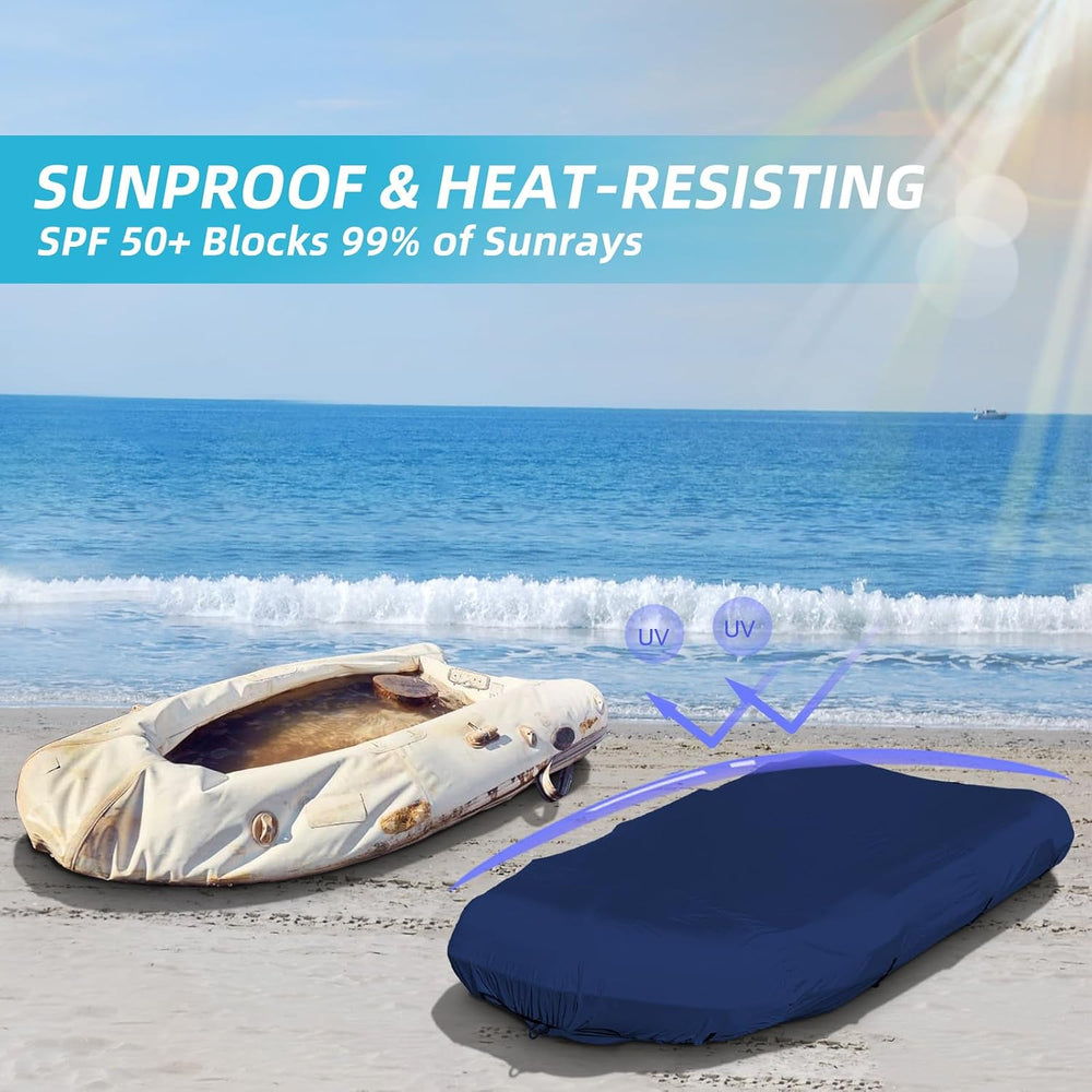 600D Marine Grade Fade and Tear Resistant Dinghy Cover, Navy Up to 9.5' L