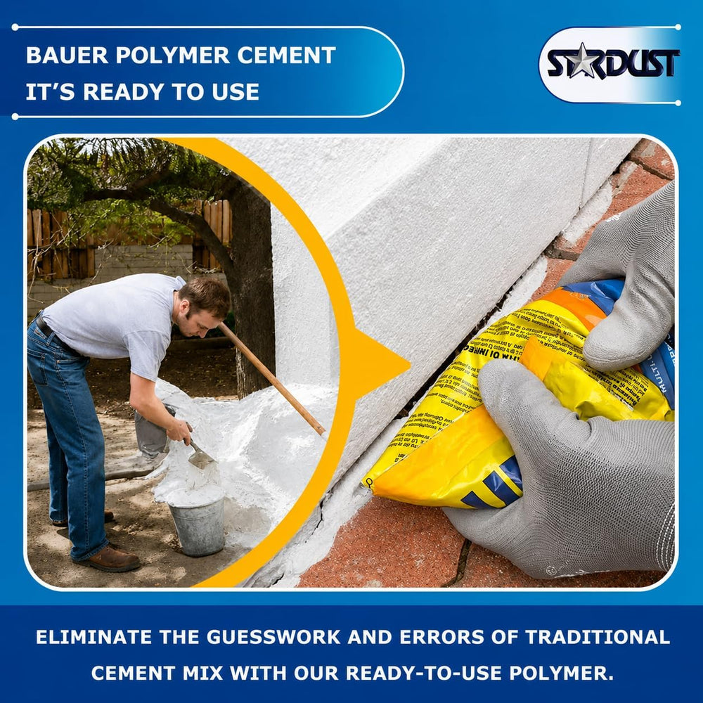 Bauer Instant Polymer Cement for Concrete, Stone, Tile & Brick, White