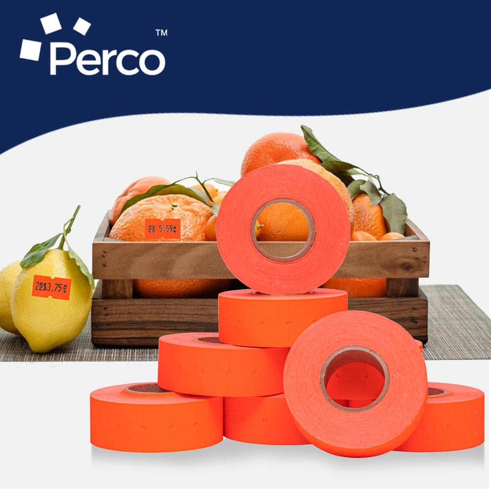 Perco 1-Line Red Blank Price & Date Gun Labels โ 80 Rolls, 80,000 Count