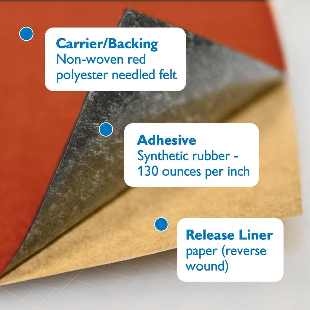 FindTape Polyester 1.5mm Felt Tape – 2 in. x 50 ft. Felt Strips with Adhesive...