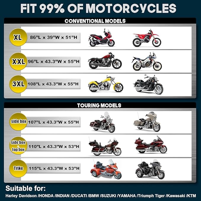 Rosefray Motorcycle Cover 600D Waterproof