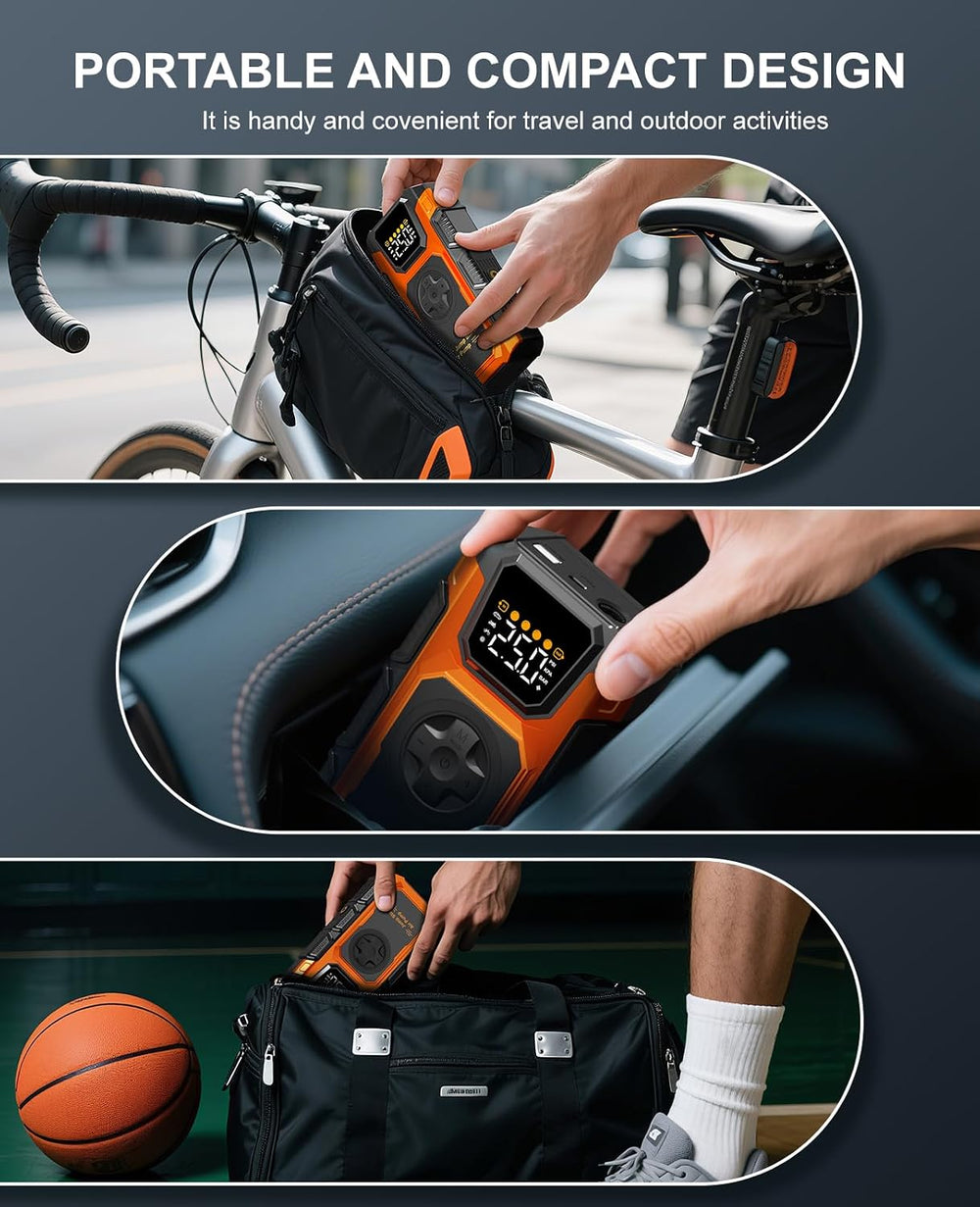 Tire Inflator Portable Air Compressor, 150 PSI Cordless Mini Air Pump for Car...