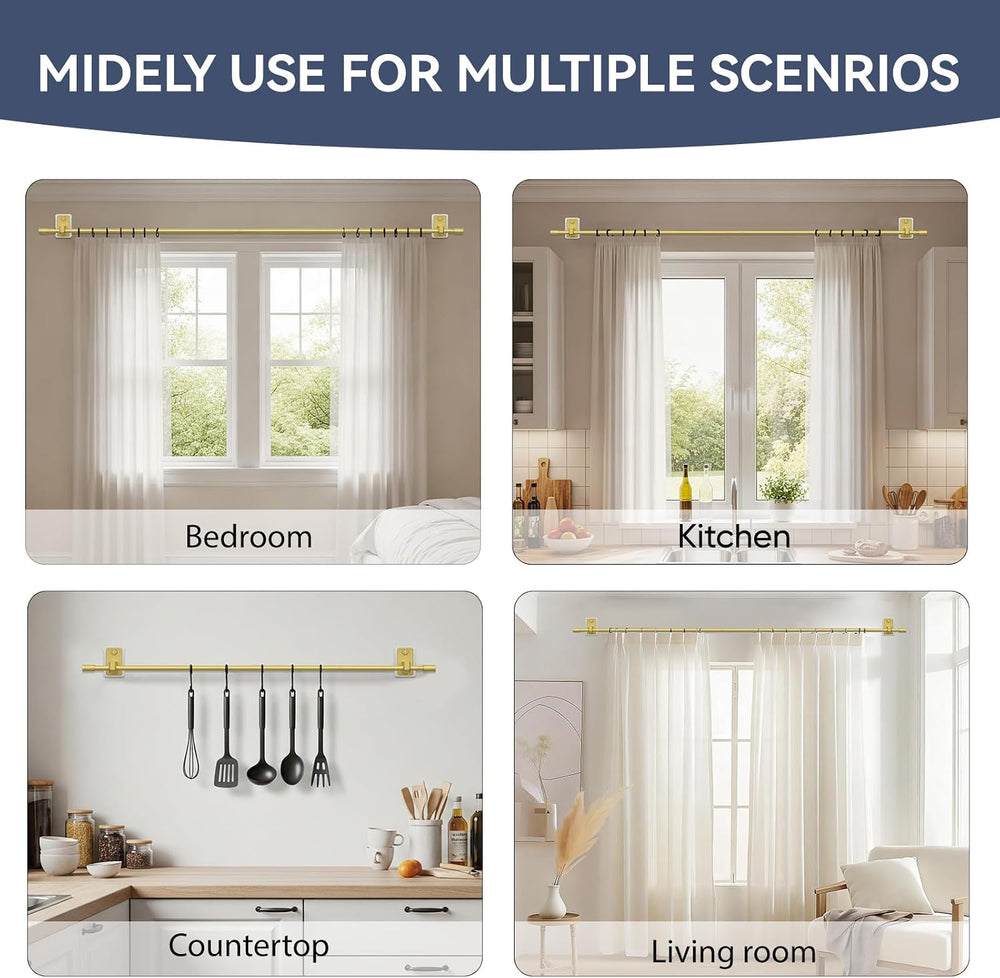 2.0 Upgraded No-Drill Curtain Rod for Windows 66 to 120 inches โ Renter-Frien...