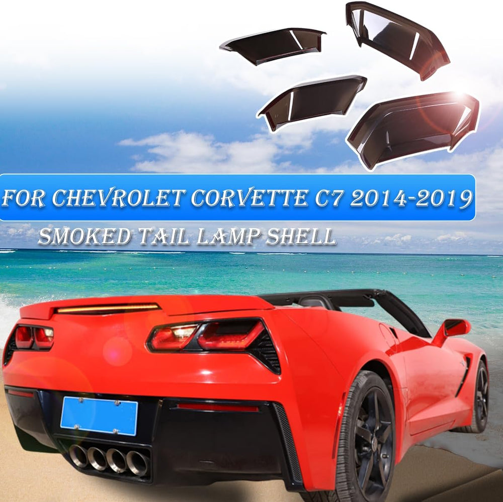 ABS Black Rear Tail Light Lens Taillight Kit Fit For Chevrolet Corvette C7 20...