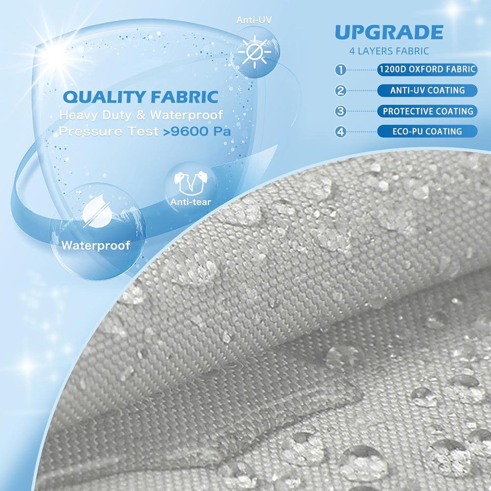 Solim 25-28FT Pontoon Boat Cover, 1200D Heavy Duty Waterproof, UV Resistant