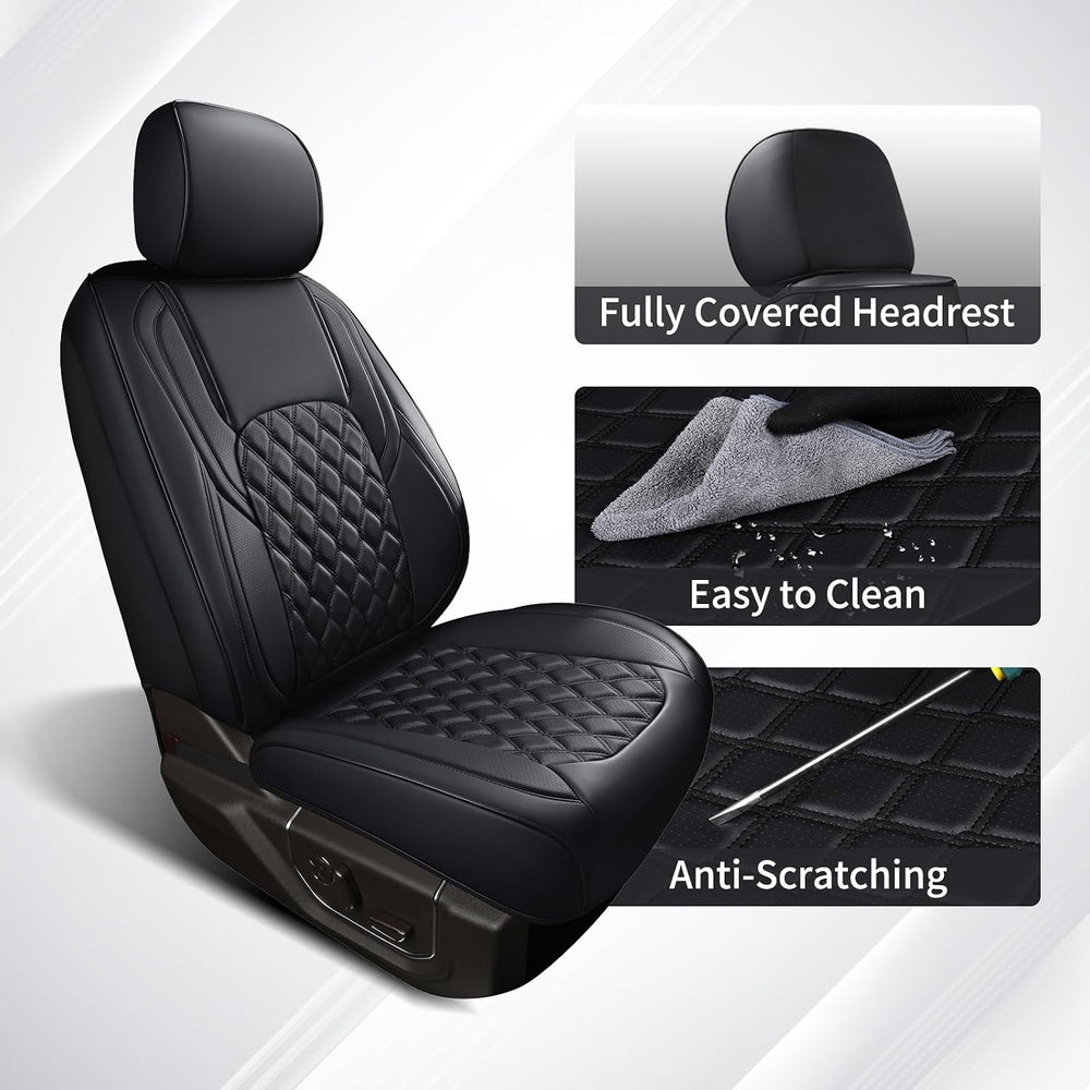 Huidasource Ford Seat Covers, Leather Pickup Seat Cushion Cover Fit for 2015-...
